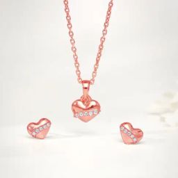 GIVA 925 Silver Rose Gold Locket Love Jewellery Set-32