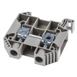 RS PRO Feed Through Terminal Block Beige Single-Level Screw Termination, 8724688-10