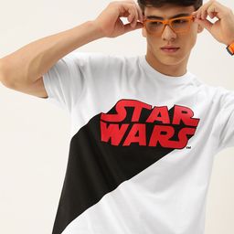 Kook N Keech Men Star Wars Printed Pure Cotton Loose T-shirt-image-69