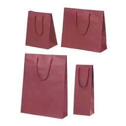AS ONE Color Handbag Paper Bag Unbleached Kraft Paper Dark Red, 61-313-7-8 (Set of 100 pcs)-4