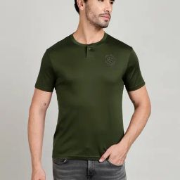 Royal Enfield Green Solid Short Sleeves T-Shirt-image-65