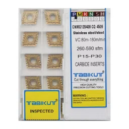 Tabikut Carbide Turning Insert Stainless Steel 80 to 180 m/min, CNMG 120408 (Pack of 10)-picture-48