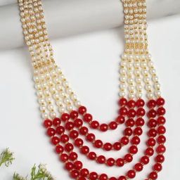 NVR Handcrafted Red Statement Classic Necklace-16