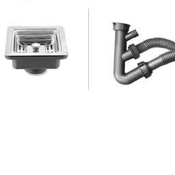 Blackado Premium Sinks Double Bowl Handmade Kitchen Sink Pipe Matt Finish Silver Coupling Set-29