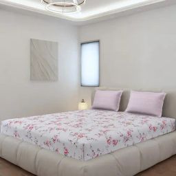 Monte Carlo Edmond Multicolor Polyester Printed 130 GSM King Bedsheet with 2 x Pillow Covers-4