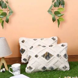 Romee Cream Wool Printed Cushion Covers-image-23