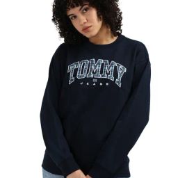 Tommy Hilfiger Blue Cotton Printed Women Relaxed Fit Sweatshirt-picture-17