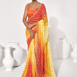 all about you Leheriya Sequinned Pure Georgette Leheriya Saree-picture-15