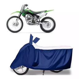 Auto Pearl Bike Cover for Kawasaki KLX 140 (White & Blue)-picture-43