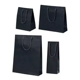 AS ONE Color Handbag Paper Bag Unbleached Kraft Paper Black, 61-313-3-7 (Set of 100 pcs)-8