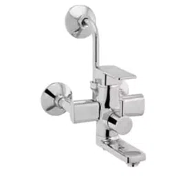 CERA F1005413 Ruby Silver Brass Chrome Finish Hand Shower & Overhead Shower Wall Mixer-image-3