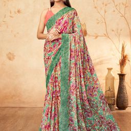Anouk Rustic Floral Poly Georgette Sungudi Saree-9