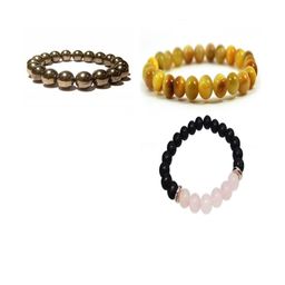 Divine souvenirs Unisex Set Of 3 Artficial Beaded Elasticated Bracelets-29