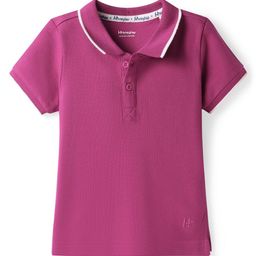Honeyhap Boys Solid Polo Collar Bio Finish Cotton T-shirt-image-39