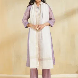 Fabindia Woven Design Border Cotton Silk Dupatta-picture-49