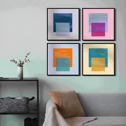 999Store Grey & Blue 4 Piece Canvas Other Wall Paintings-image-93