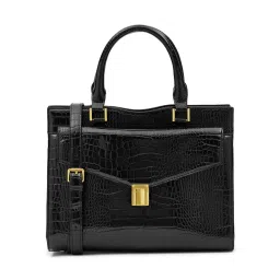 MIRAGGIO Alison Black Satchel Bag with Detachable Strap-picture-6