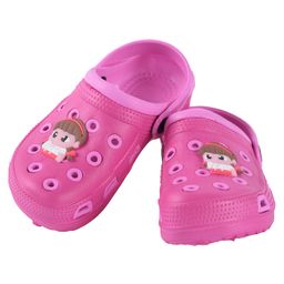 Yellow Bee Doll Applique Solid Clogs - Pink-image-23