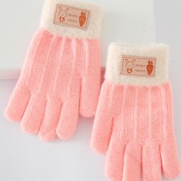 Babyhug Gloves With Rabbit Patch - Pink-image-11
