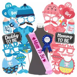 Wobbox Baby Shower Props Mom To Be Sash Baby Shower Party Decorations Items Pink -Pack Of 30-image-13