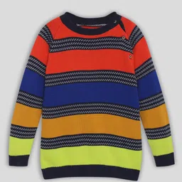 Somersault Full Sleeves Striped & Colour Blocked Pullover - Multi Colour-picture-7