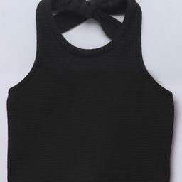 Taffykids Sleeveless Solid Crop Top - Black-image-85