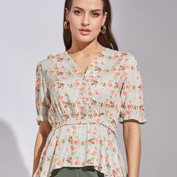Latin Quarters Women Floral Printed Cinched Waist Top-picture-22