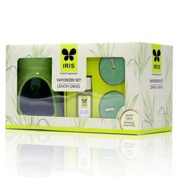 Iris Homefragrances Ceramic Fragrance Vaporizer Set with Two Tealights and Lemon Grass Oil image 2