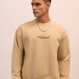 Espanshe Nagant Full Sleeve Fleeced Sweatshirt Camel Beige-image-89