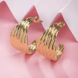 Bohey by KARATCART Contemporary Half Hoop Earrings-image-77