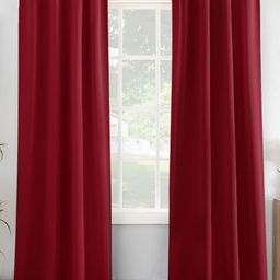 HOMEMONDE Maroon 2 Pieces Black Out Door Curtains-image-46