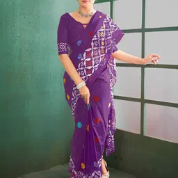 HERE&NOW Pure Cotton Ikat Saree-image-25