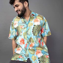 BROWN BROTHERS Unisex Relaxed Floral Opaque Printed Casual Shirt-image-98