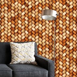 ArtzFolio Printed UV-Resistant Anti-Bacterial Wicker Rattan Peel & Stick Wallpaper-image-9