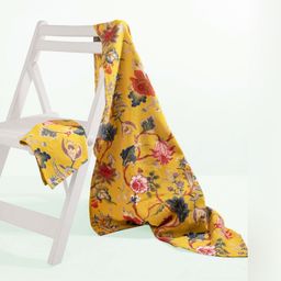 LacyLook Yellow 2 Pieces Floral Printed 400 GSM Waffle Water Absorbent Cotton Towel Set-image-83