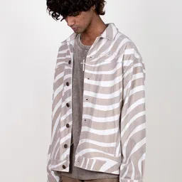 SIX5SIX Unisex Striped Cotton Longline Parka Jacket-image-55