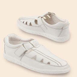 FAUSTO Men White PU Shoe-Style Sandals-image-97