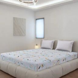 Monte Carlo Edmond Multicolor Polyester Printed 130 GSM King Bedsheet with 2 x Pillow Covers-12