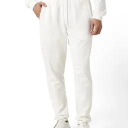 Rare Rabbit Off White Relaxed Fit Solid Trackpants-image-64