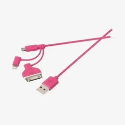 Nedis Sweex 3-In-1 Sync & Charge Apple Lighting Cable, Micro-USB & 30- Pin Dock Adapter(Pink)-28