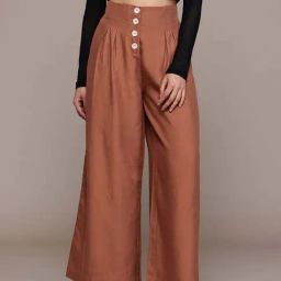 Label Ritu Kumar Brown Fitted Trousers-image-32