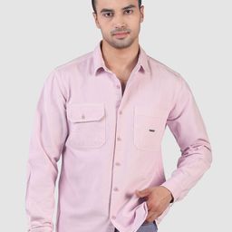 Beyoung Men Original Fit Solid Spread Collar Cotton Casual Shirt-image-46
