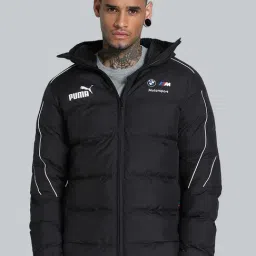 Puma Black Regular Fit Quilted Hooded Jacket-image-16
