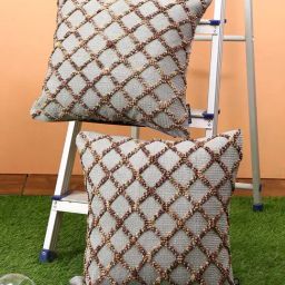 Romee Grey Cotton Printed Cushion Covers-90