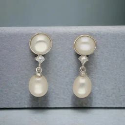 Sri Jagdamba Pearls Vintage Pearl Earrings for Women and Girls-image-9