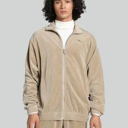 Puma Beige Loose Fit Unisex Jacket-image-65