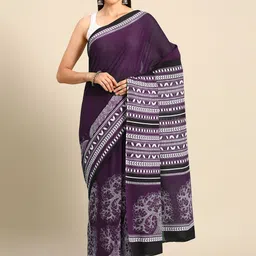 BUTA BUTI Ethnic Motifs Printed Pure Cotton Saree-image-17
