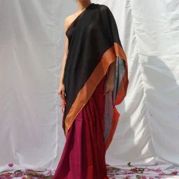 Chidiyaa Belladonna Handwoven Cotton Saree - LIDD-image-4