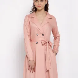 Style Quotient Light Pink Full Sleeves Trench Coat-91