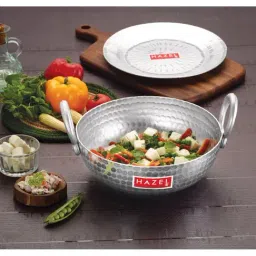 HAZEL Aluminium Hammered Finish Kadai With Lid Premium Round Bottom 16 Gauge Kadha, 29 cm, 4000 ML-image-43
